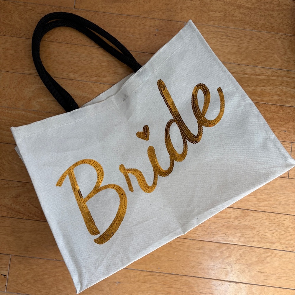 Bride Sequin Canvas Tote Bag